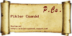 Pikler Csanád névjegykártya